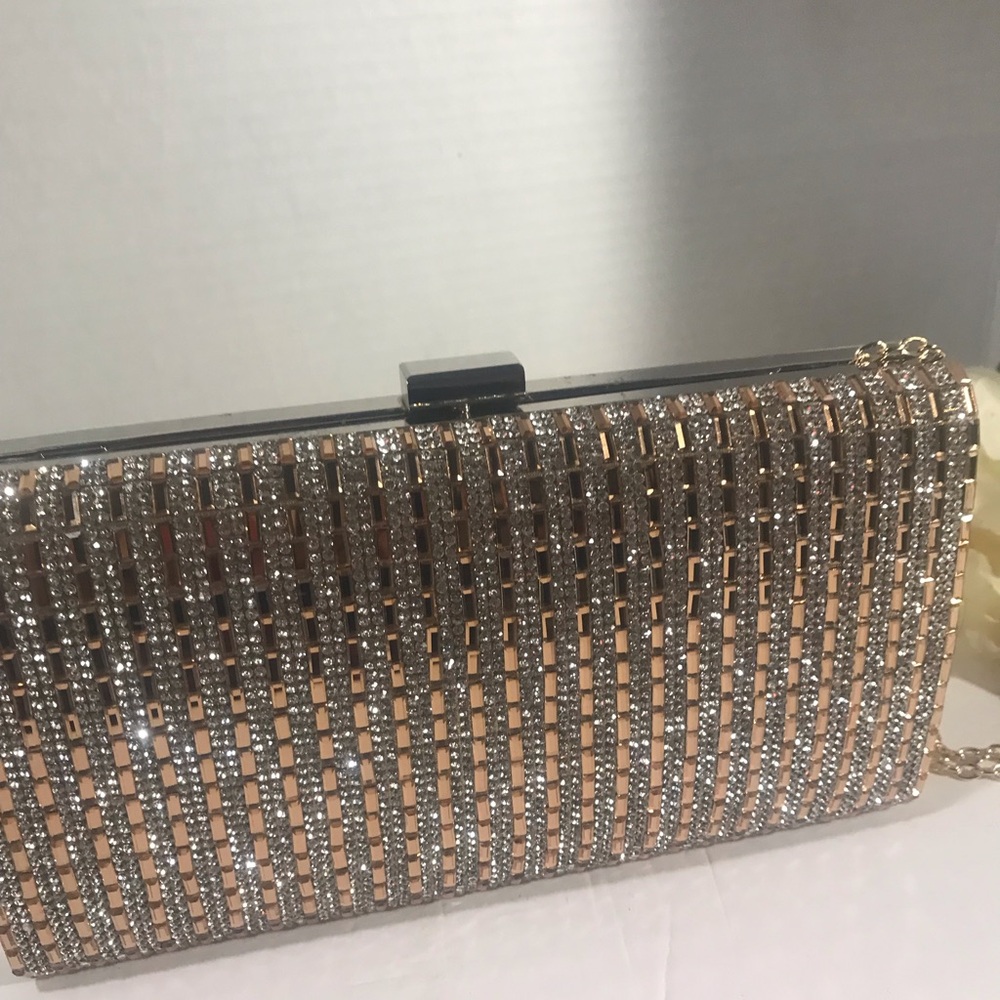 Elegant Gold and Silver Clutch Bag